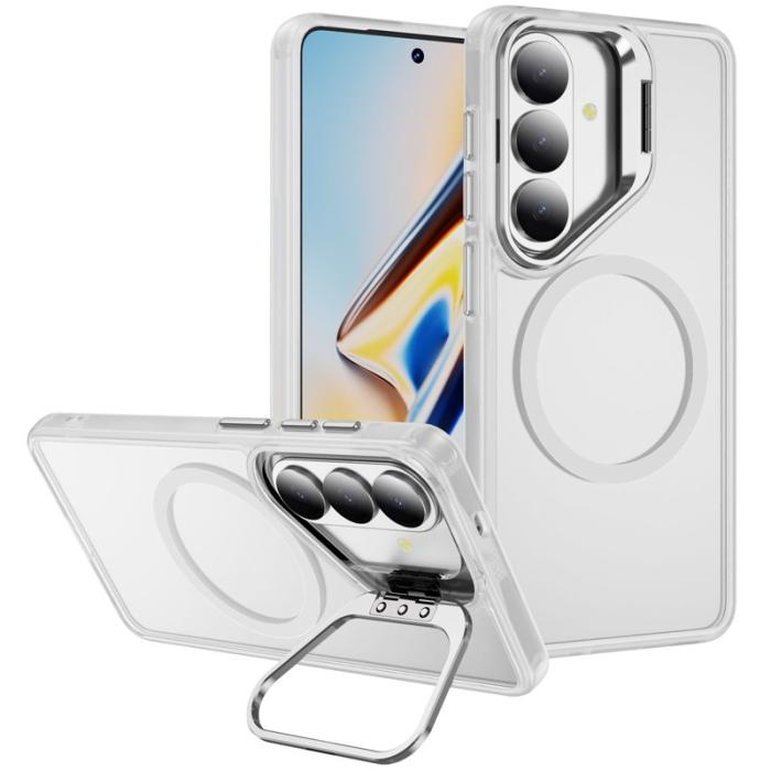 OEM - Mobilskal för Samsung Galaxy S26 Magnetiskt PC + TPU med Kickstand - Transparent