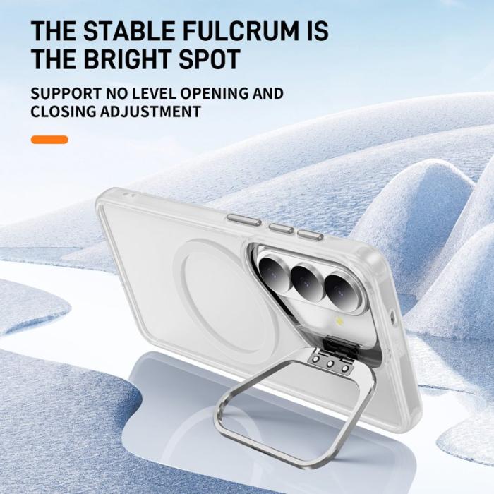OEM - Mobilskal för Samsung Galaxy S26 Magnetiskt PC + TPU med Kickstand - Transparent