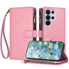 OEM - Pl&aring;nboksfodral f&ouml;r Samsung Galaxy S26 Ultra Konstl&auml;der Stativ - Rosa