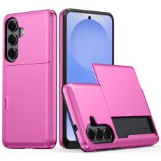 Amorus - Amorus Mobilskal f&ouml;r Samsung Galaxy S26 Plus Med kortfack PC + TPU - Rosa
