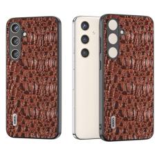 ABEEL - ABEEL Mobilskal till Samsung Galaxy S24+ &Auml;kta L&auml;der Belagd PC+TPU - Brun