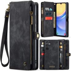 Caseme - CASEME 008 Samsung Galaxy A16 5G Pl&aring;nboksfodral Konstl&auml;der Svart
