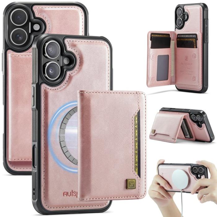 AUTSPACE - AUTSPACE iPhone 16 Plus Fodral Vintage Konstläder - Rosa Gold