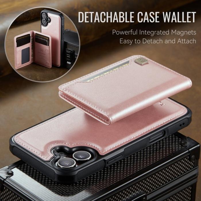 AUTSPACE - AUTSPACE iPhone 16 Plus Fodral Vintage Konstläder - Rosa Gold