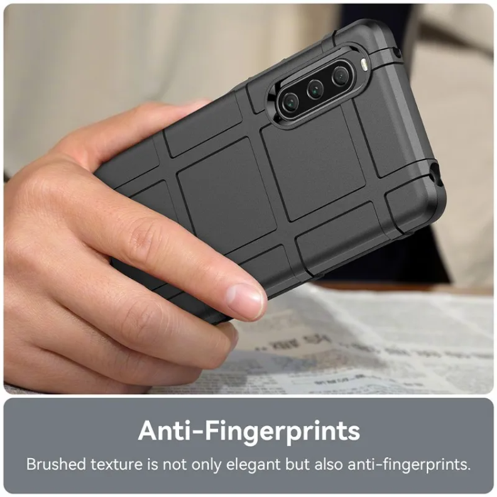 A-One Brand - Sony Xperia 10 V Mobilskal Rugged Square Grid - Svart