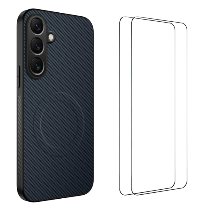 WANLONFENG - WANLONFENG Galaxy A17 Mobilskal MagSafe + [2-Pack] Härdat Glas