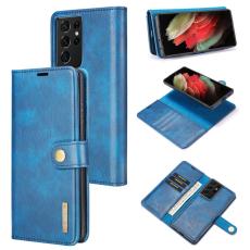 DG.MING - DG.MING Galaxy S21 Ultra 5G Pl&aring;nboksfodral &Auml;kta L&auml;der 2-i-1 Detachable Bl&aring;