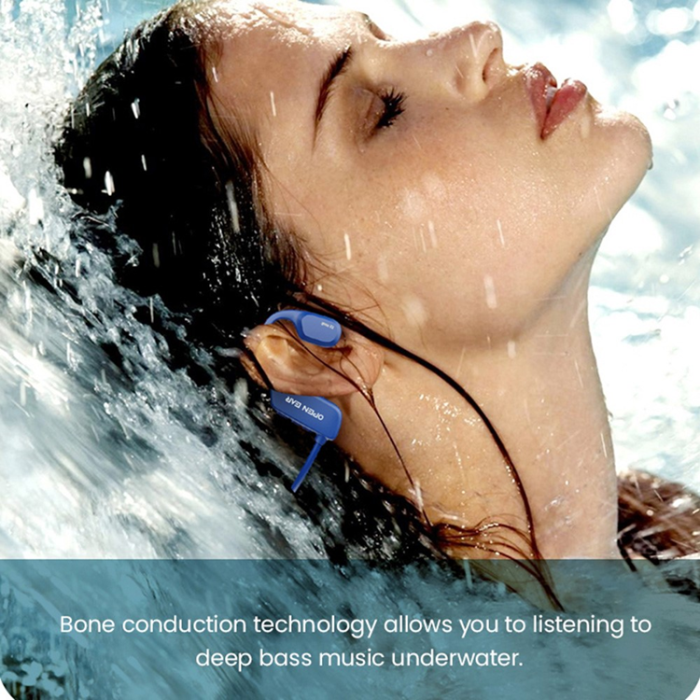A-One Brand - Vattentäta Open-Ear Hörlurar Bluetooth med 8GB Minne för Simning Bone X2