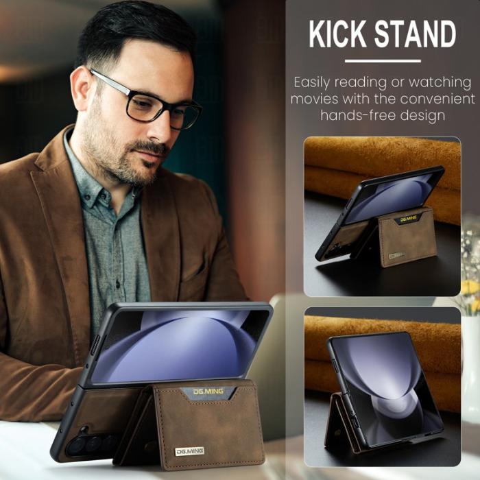 DG.MING - DG.MING M2 Series Kickstand Plånboksfodral Samsung Galaxy Z Fold5 Brun