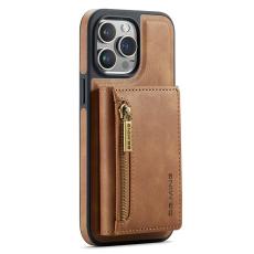 DG.MING - DG.MING M5 Series Mobilskal till iPhone 12/12 Pro Tri-fold Pl&aring;nboksfodral Brun