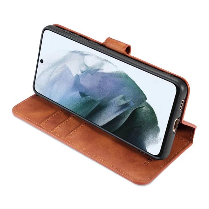 DG.MING - DG.MING Plånboksfodral Konstläder till Samsung Galaxy S21 FE - Brun