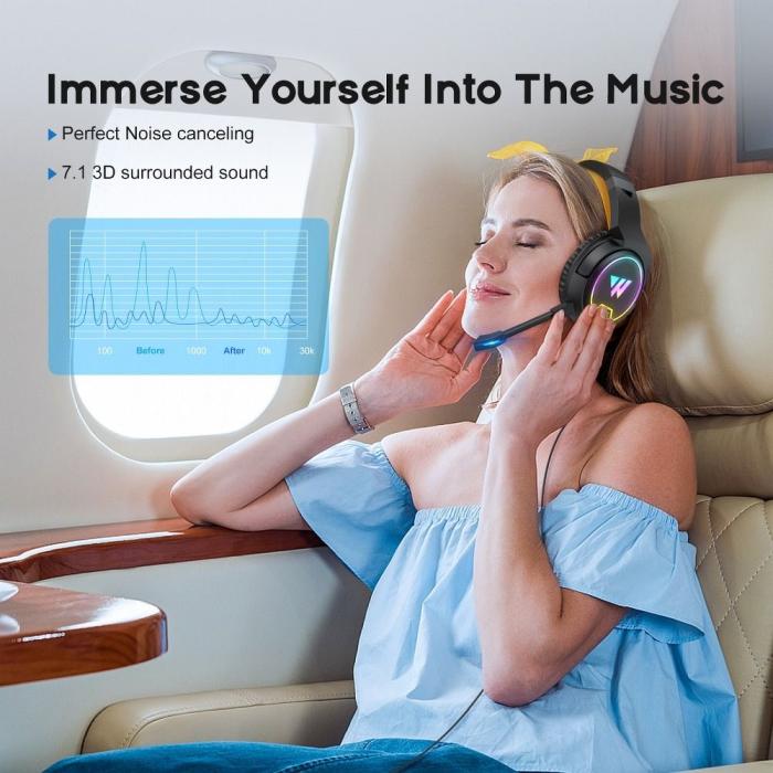 UTGATT1 - Wireless Gaming Headphones 3D Stereo Sound med Microphone