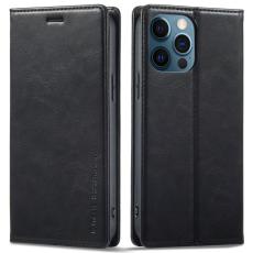 LC.imeeke - LC.IMEEKE iPhone 12 / 12 Pro Pl&aring;nboksfodral Konstl&auml;der - Svart
