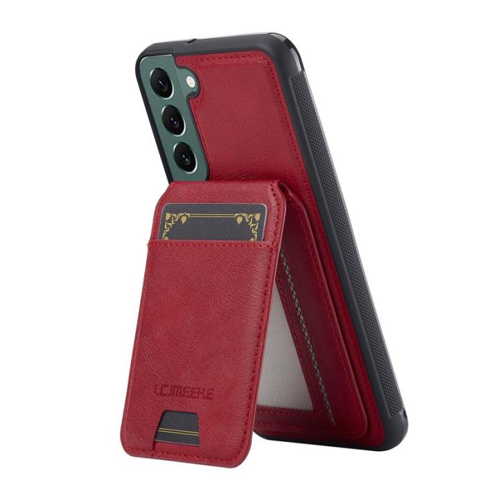 LC.imeeke - LC.IMEEKE L3 Samsung Galaxy S21 FE 5G Fodral - KonstLäder - Röd