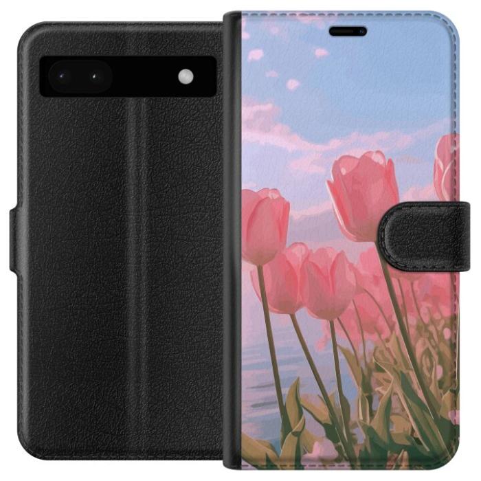 iSecrets - Plånboksfodral till Google Pixel 6a med Rosa Tulpaner