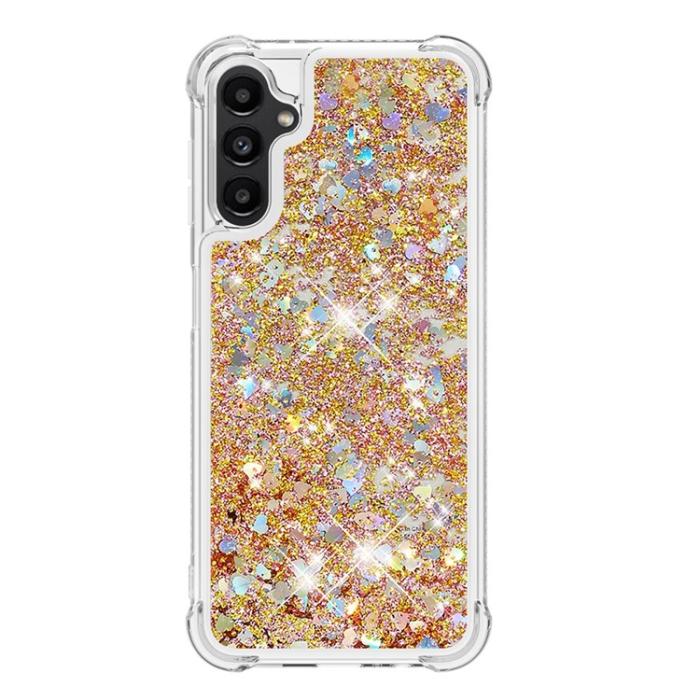 A-One Brand - Galaxy A14 5G/4G Mobilskal YB Quicksand Glitter TPU - Guld