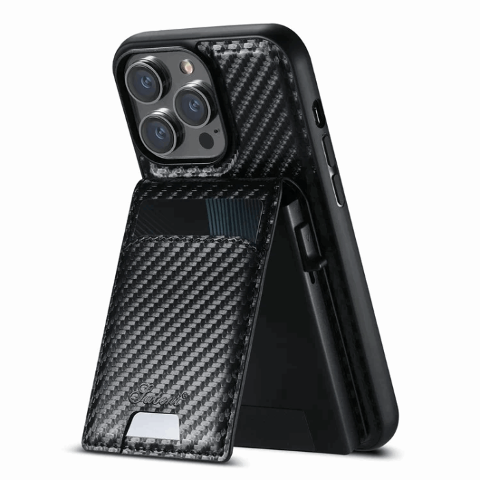 SUTENI - SUTENI iPhone 14 Pro Mobilskal Magsafe Korthållare Carbon Fiber