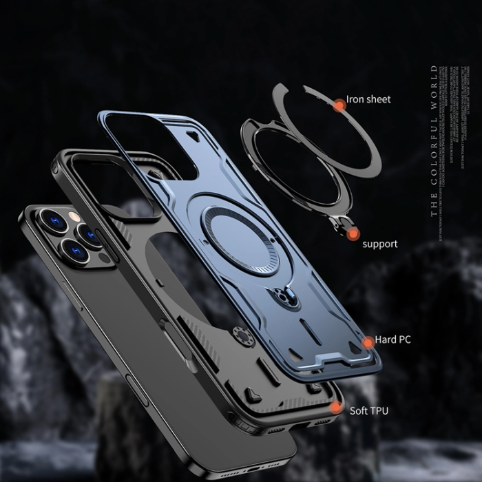 OEM - iPhone 16 Pro Mobilskal MagSafe Hybrid Armor Trendy - Blå