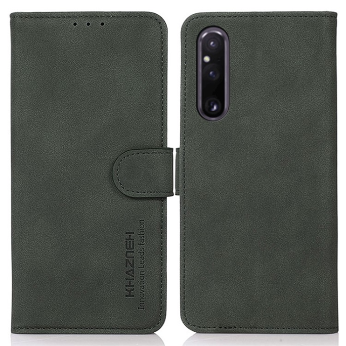 KHAZNEH - KHAZNEH Sony Xperia 1 V Plånboksfodral Textured Flip - Grön