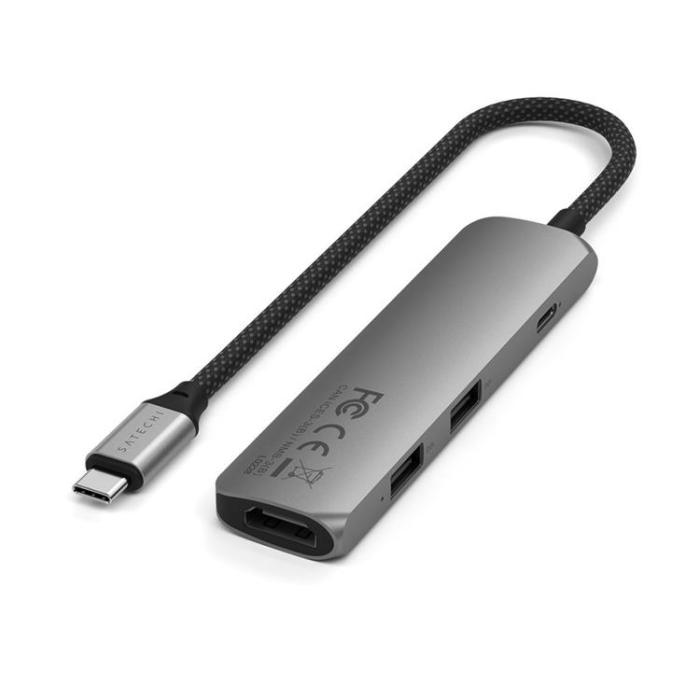 Satechi - Satechi 4-i-1 HUBB USB-C Slim Multiport Adapter 4K - Rymdgrå