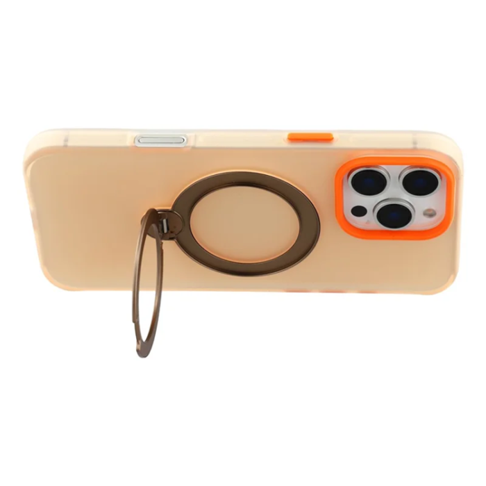 KIGC - KIGC iPhone 16 Pro Max Mobilskal Rotating Kickstand - Orange