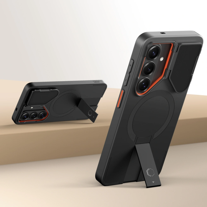 Tech-Protect - Tech-Protect Mobilskal För Galaxy S26 Magsafe Kevlar Aura - Svart/Orange