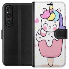 iSecrets - Pl&aring;nboksfodral till Sony Xperia 1 V med Glad enh&ouml;rning