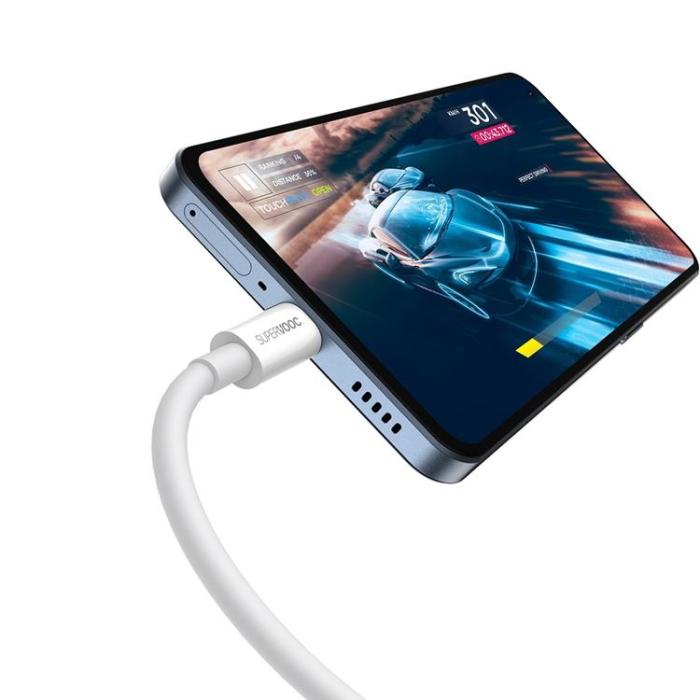 BASEUS - Baseus Superior SUPERVOOC USB-C till USB-A kabel 65W 1m - Vit