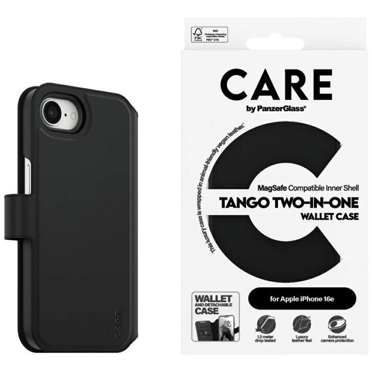 CARE iPhone 16e Plånboksfodral MagSafe Tango 2in1 - Svart | 2353 | AlltMobil