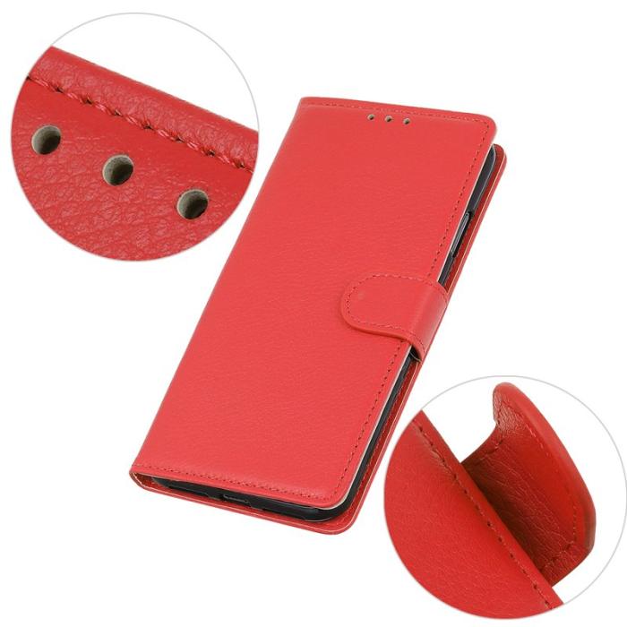 OEM - Samsung Galaxy S26 Ultra Fodral PU Läder Litchi Textur - Röd