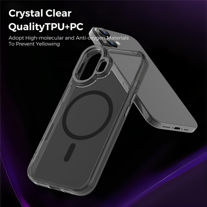 A-One Brand - iPhone 17 Mobilskal MagSafe TPU+PC Transparent - Svart