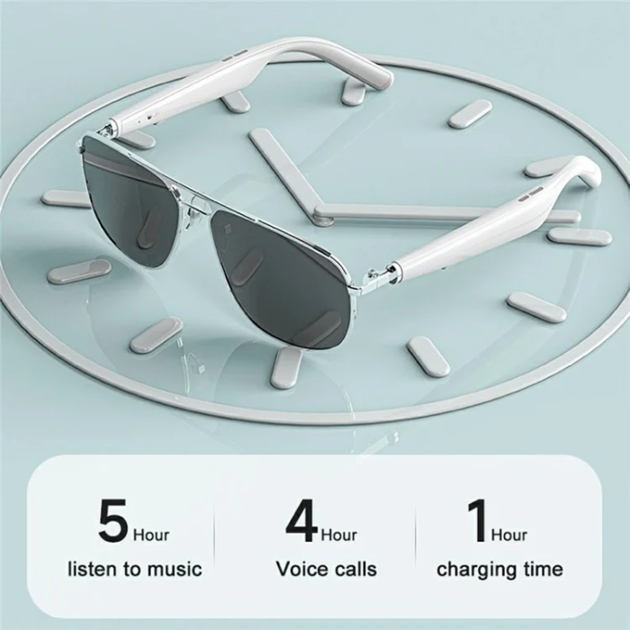 OEM - Polariserade Smarta Glasögon Bluetooth G01-01 - Vit