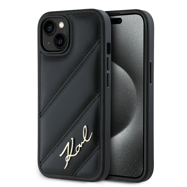 Karl Lagerfeld iPhone 15/14/13 Mobilskal Quilted Script - Svart | 2353 | AlltMobil