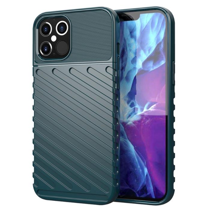 OEM - Thunder Twill Texture iPhone 12 Pro Max Skal - Grön