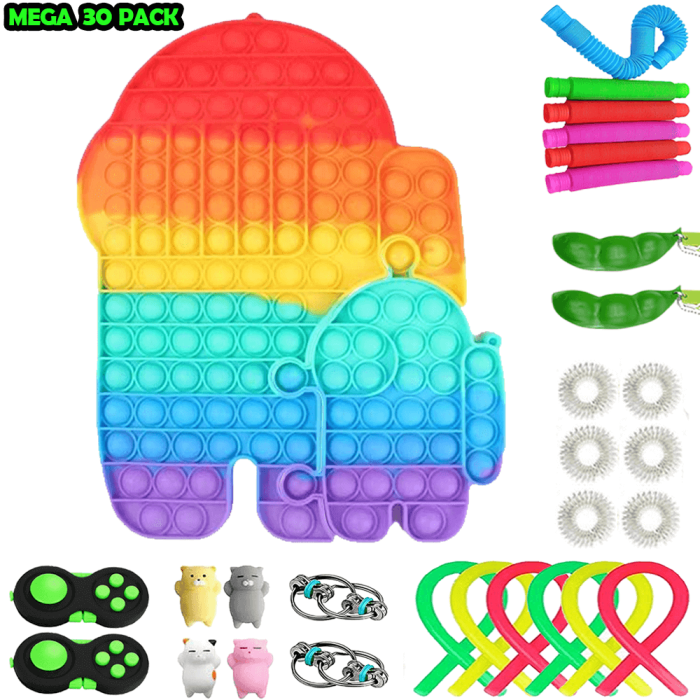 Adventskalender - Adventskalender 2023 - 27 Pack Fidget Pop it Toys för Vuxna & Barn