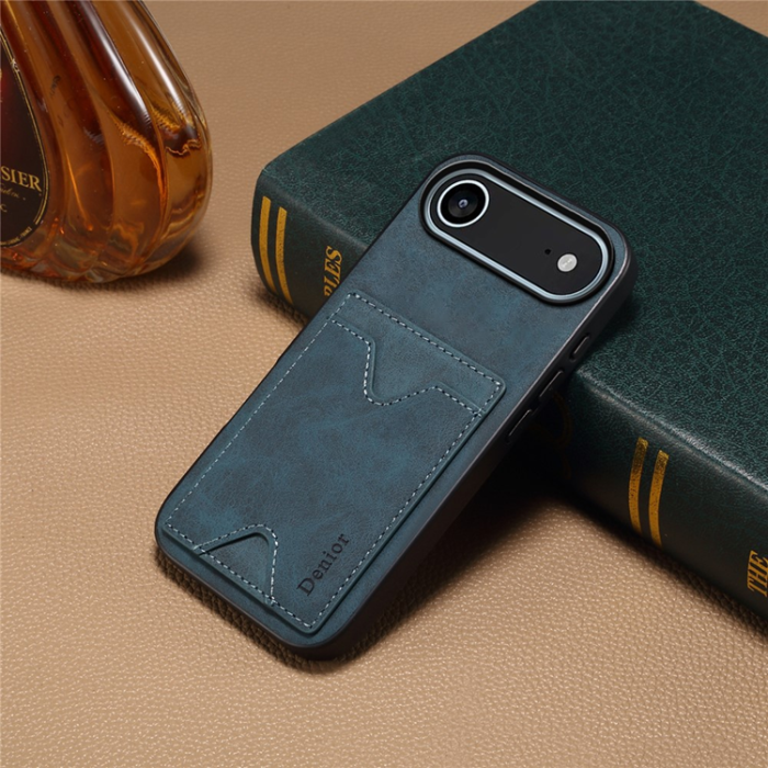 DENIOR - DENIOR iPhone Air Mobilskal Kickstand Korthållare - Blå