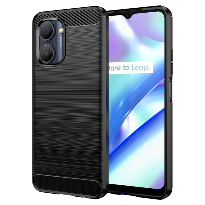 OEM - Realme C33 Mobilskal Carbon Silicone - Svart
