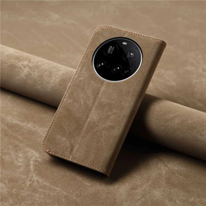 A-One Brand - Xiaomi 15 Ultra Plånboksfodral Jeans Cloth Texture - Khaki