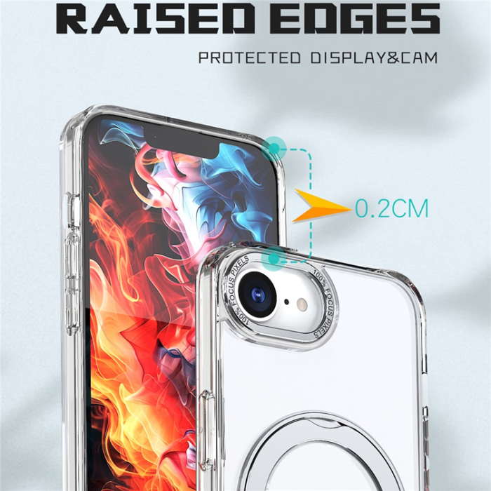 OEM - iPhone 16e Mobilskal MagSafe TPU + Acrylic Kickstand - Transparent