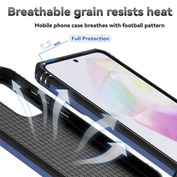 A-One Brand - Galaxy A36/A56 Mobilskal Kickstand PC + TPU - Blå
