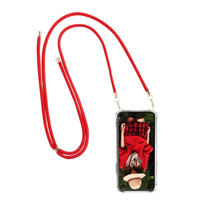 Boom of Sweden - BOOM iPhone 14 Pro Max skal med mobilhalsband - Rope Red
