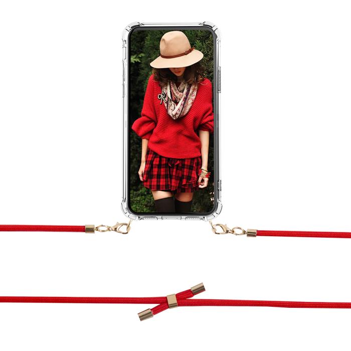 Boom of Sweden - BOOM iPhone 14 Pro Max skal med mobilhalsband - Rope Red