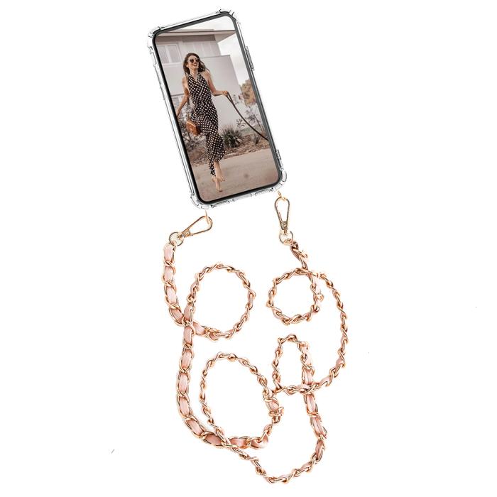 Boom of Sweden - Boom iPhone 13 skal med mobilhalsband- Chain Pink