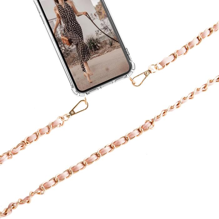 Boom of Sweden - Boom iPhone 13 skal med mobilhalsband- Chain Pink