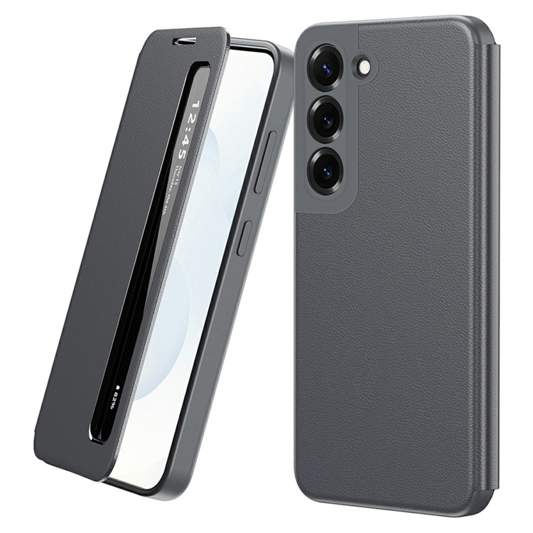 Galaxy S22 Plus Mobilskal Smart View Window Läder - Grå (Grå) | 2353 | AlltMobil
