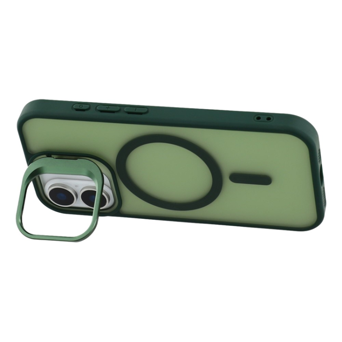 A-One Brand - iPhone 17 Mobilskal MagSafe Lins Kickstand - Mörkgrön