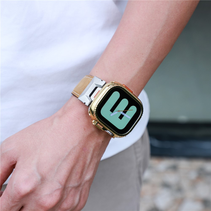 A-One Brand - Apple Watch Ultra 2 49mm Skal Metal - Glossy Guld