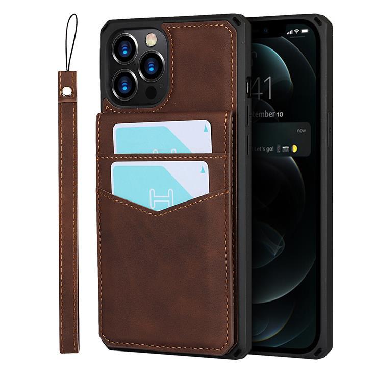 Skal med Kortplatser till iPhone 12 Pro Max - Brun | 2353 | AlltMobil