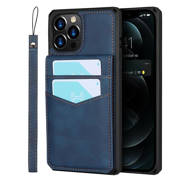 Skal med Kortplatser till iPhone 12 Pro Max - Blå | 2353 | AlltMobil