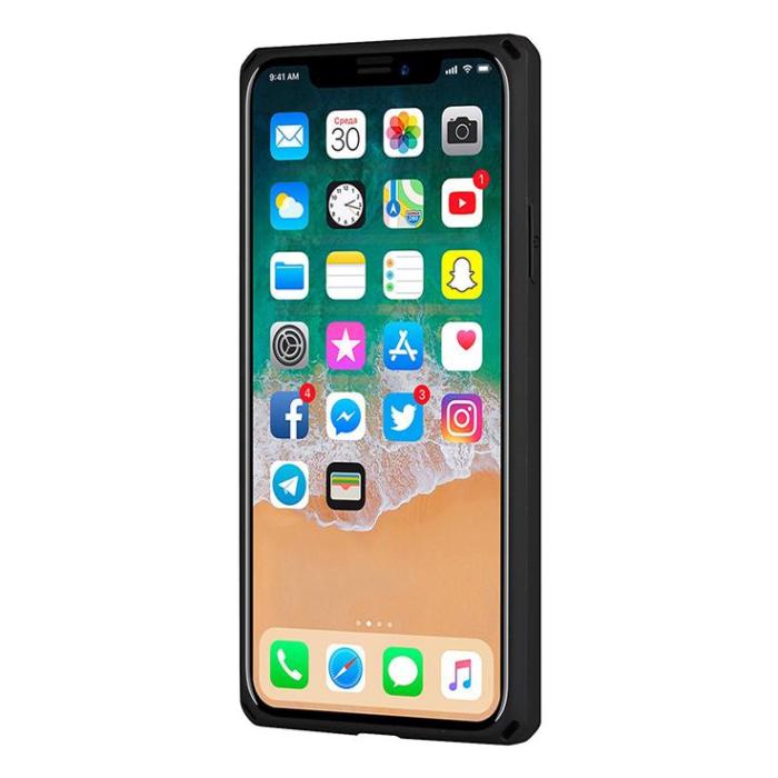 OEM - Skal med Kortplatser till iPhone X / Xs - Brun